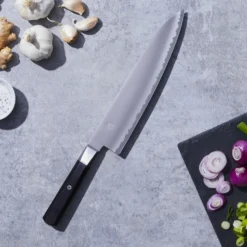 MIYABI Gyutoh 24 cm, Brun, Bois de pakka Online