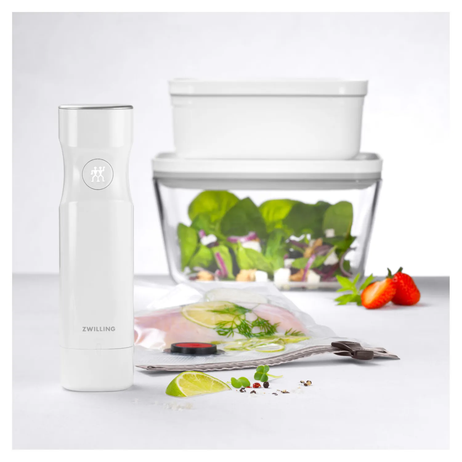 ZWILLING Kit de démarrage sous vide, Mélange / Verre L/lunch box M, 7-pcs, Blanc Hot