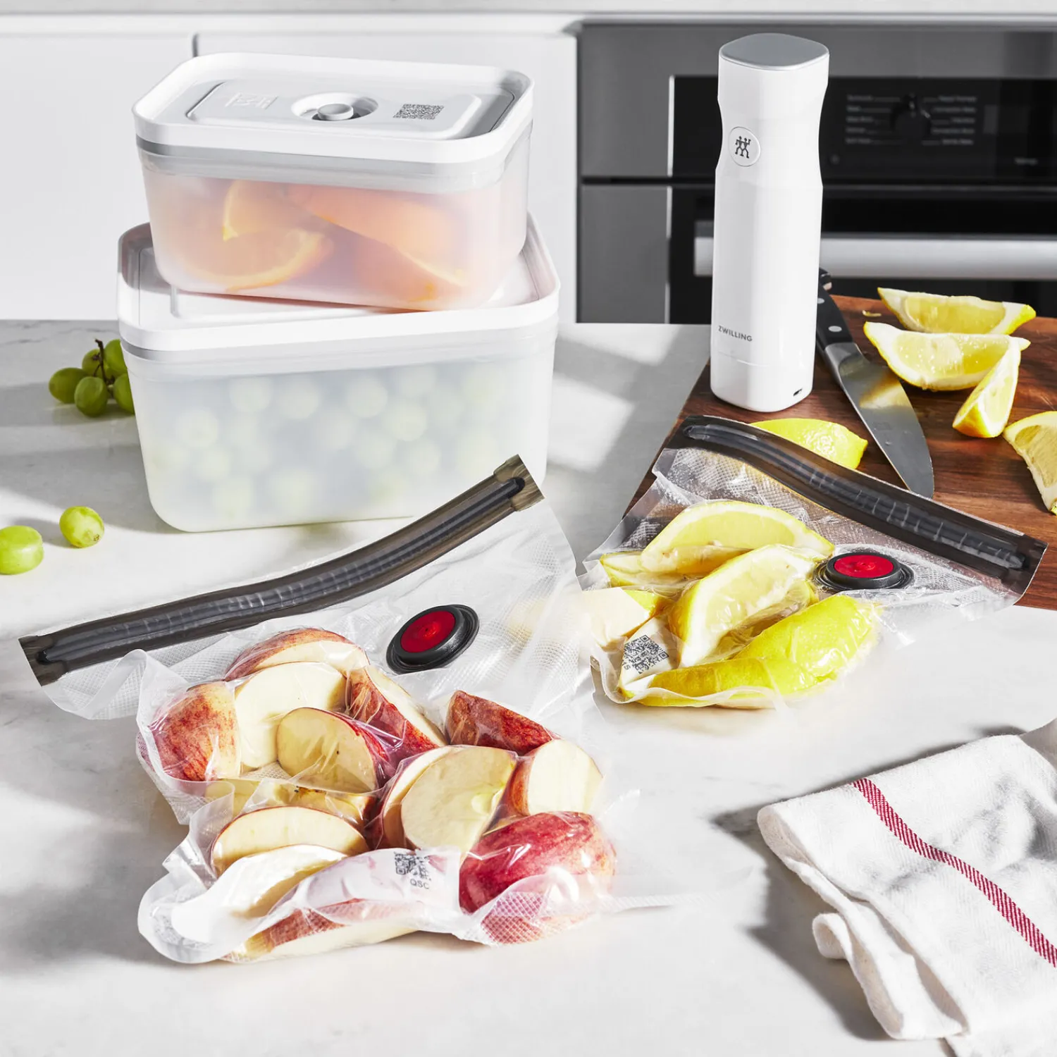 ZWILLING Kit de démarrage sous vide, Plastique / M/L, 7-pcs, Blanc Hot