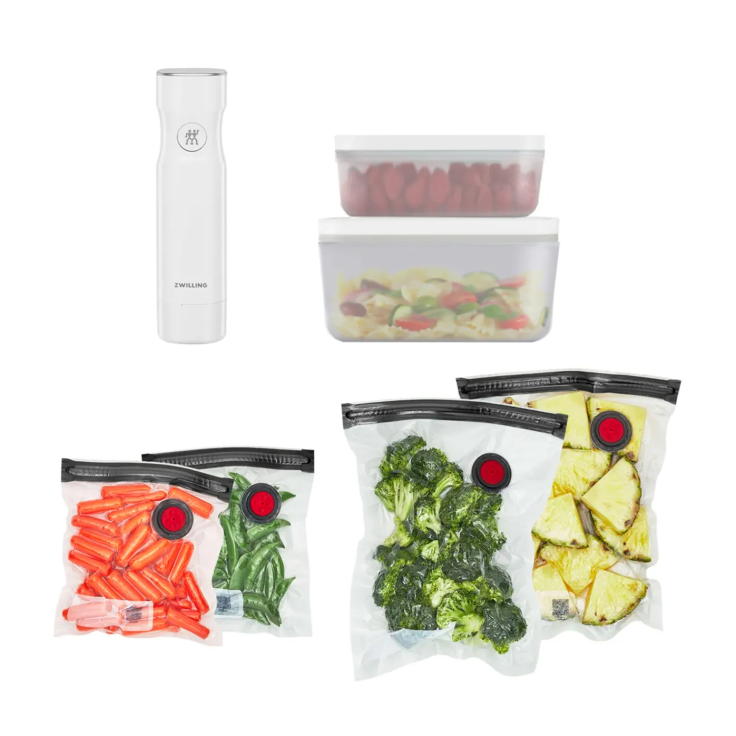 ZWILLING Kit de démarrage sous vide, Plastique / S/M, 7-pcs, Blanc Hot