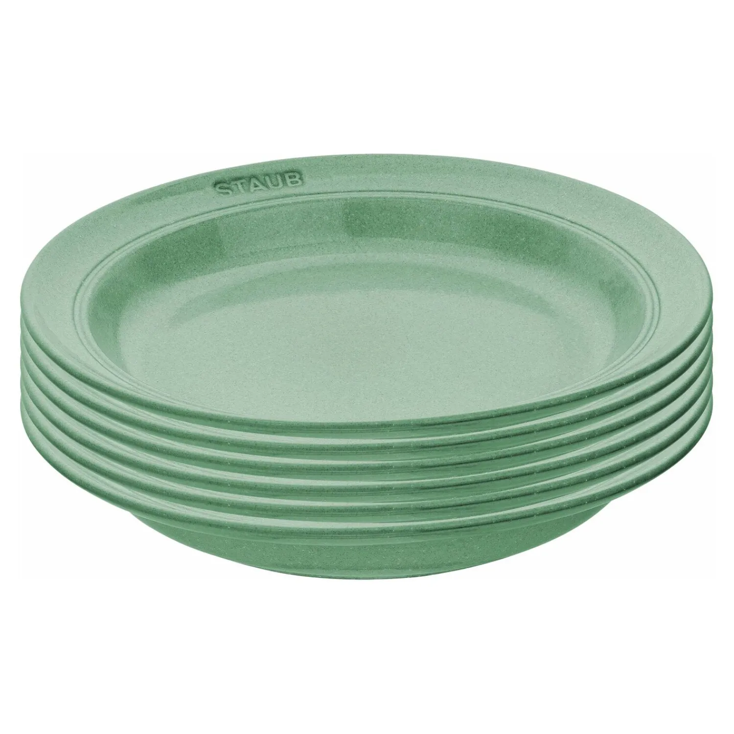 Staub Lot de assiettes plates, 6-pcs. /24 cm, sauge, Céramique
