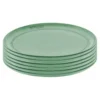 Staub Lot de assiettes plates, 6-pcs. /22cm, sauge, Céramique Discount