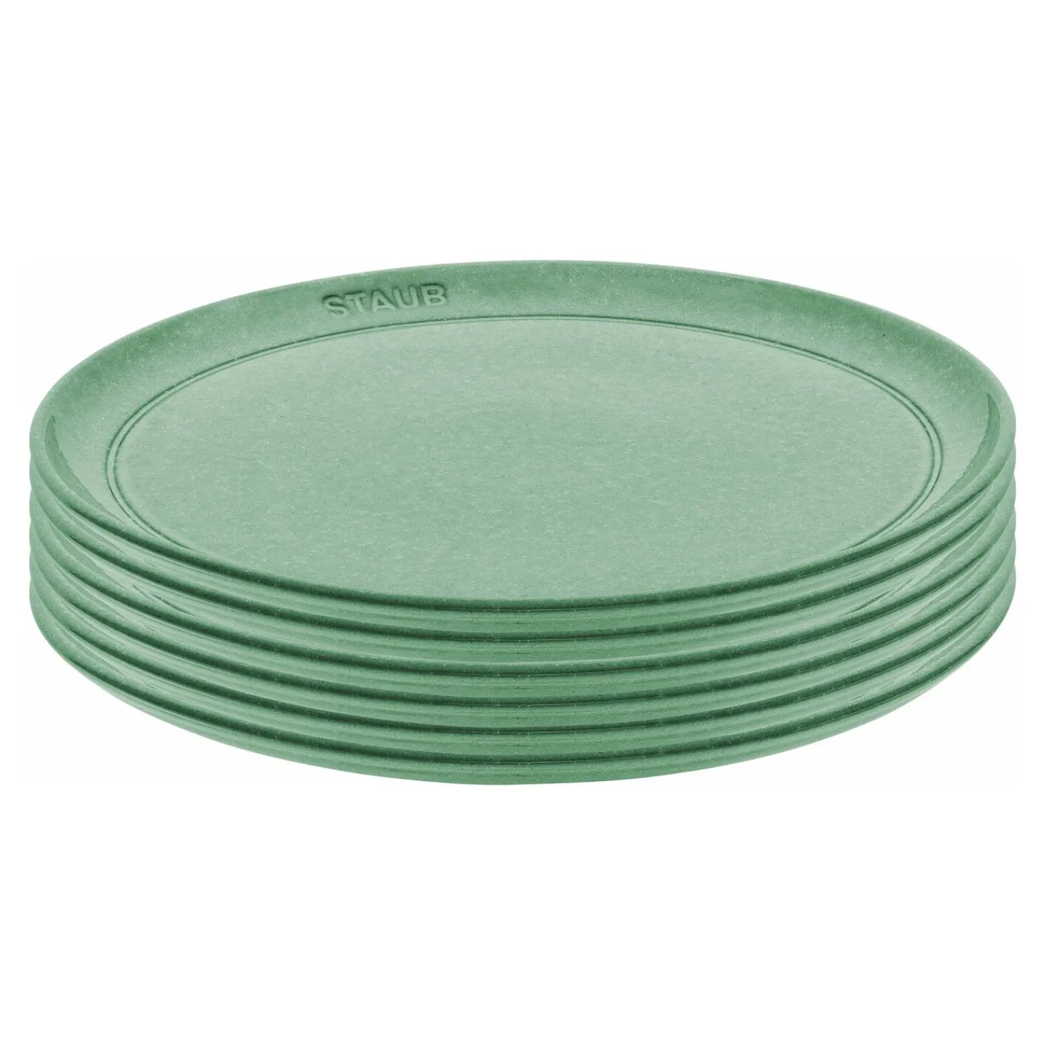 Staub Lot de assiettes plates, 6-pcs. /26 cm, sauge, Céramique Hot