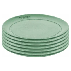 Staub Lot de assiettes plates, 6-pcs. /15 cm, sauge, Céramique Online
