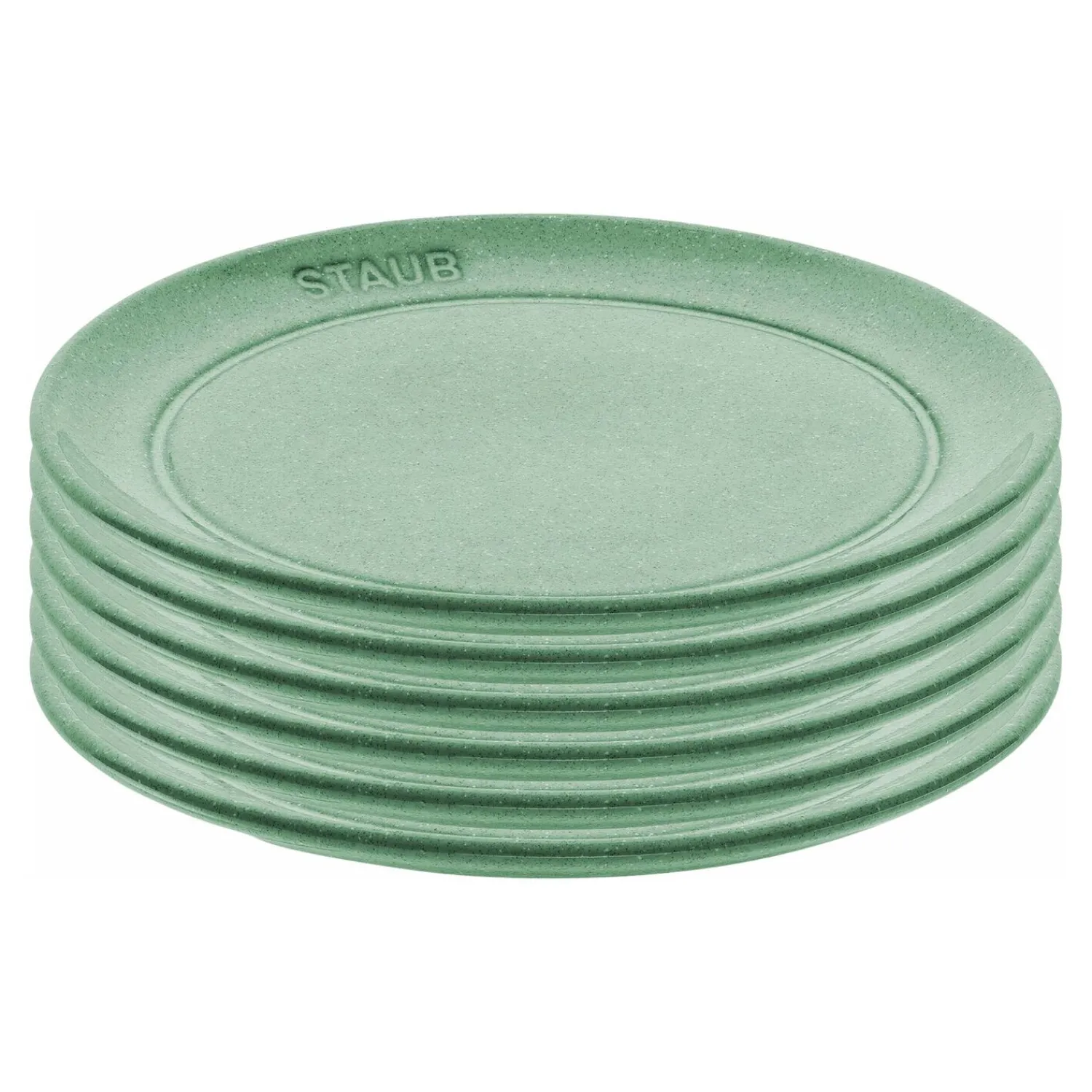 Staub Lot de assiettes plates, 6-pcs. /15 cm, sauge, Céramique Online