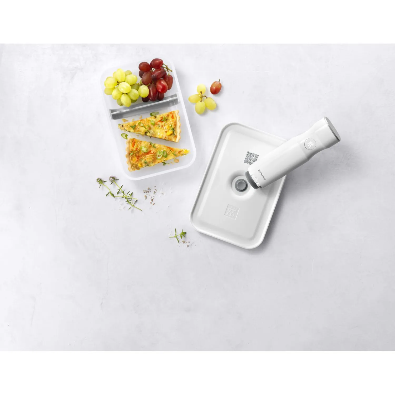 ZWILLING Lunch box L plate, Plastique, semi transparent-Gris Clearance