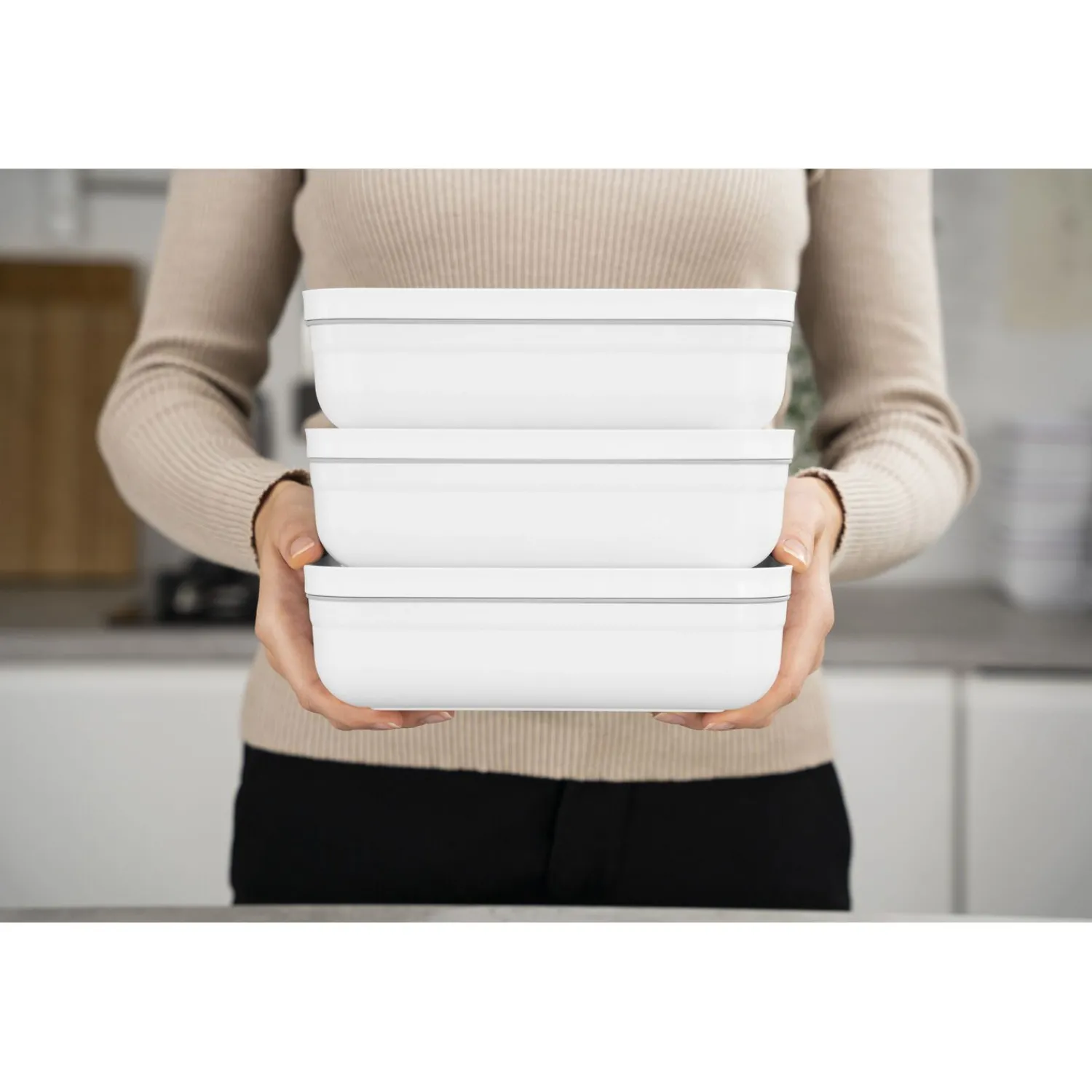 ZWILLING Lunch box sous-vide L plate, Plastique, Blanc-Gris