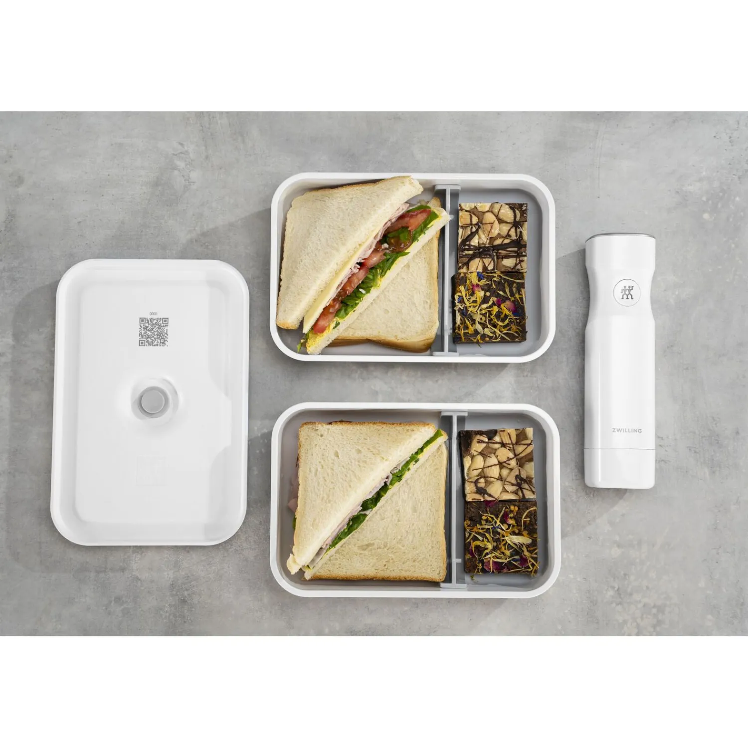 ZWILLING Lunch box sous-vide L plate, Plastique, Blanc-Gris
