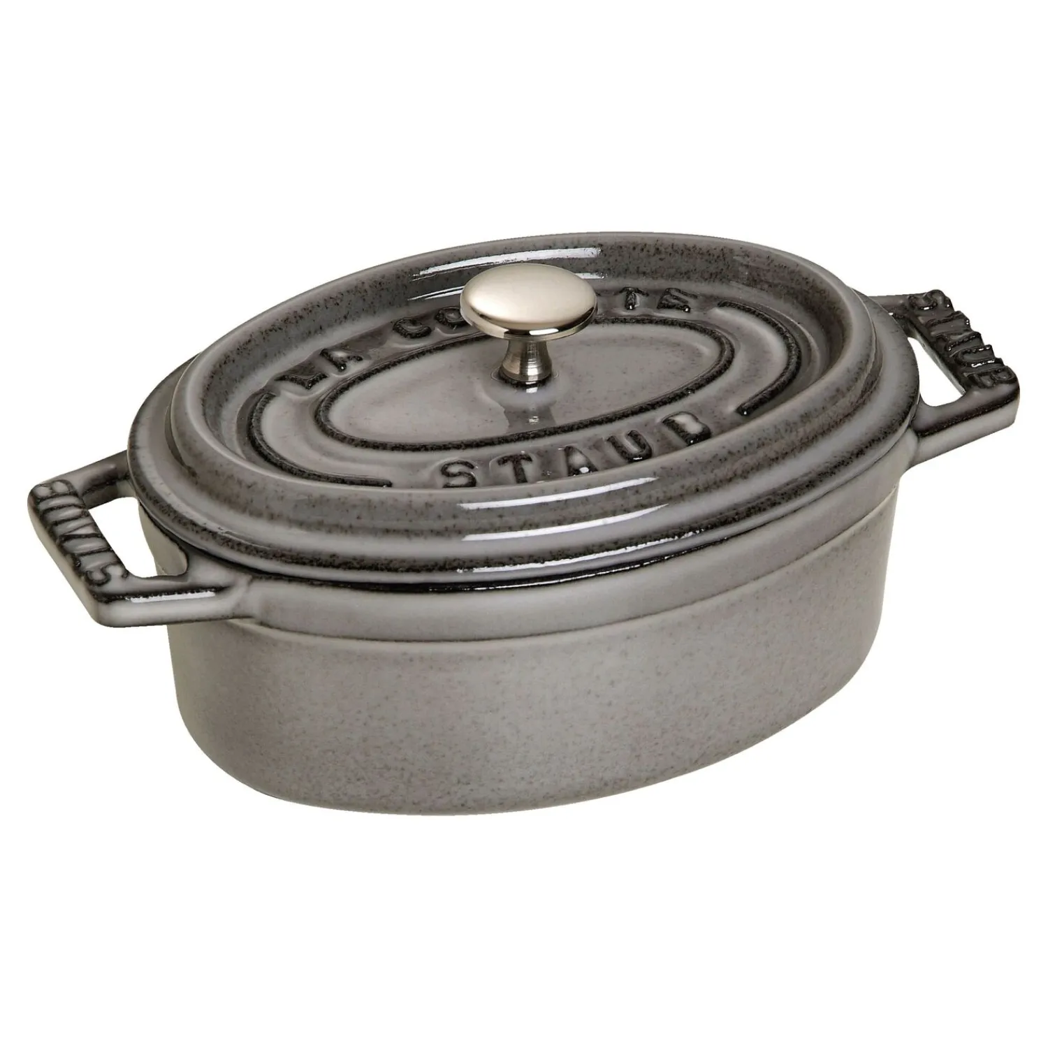 Staub Mini Cocotte 11 cm, Ovale, , Fonte Gris graphite Clearance