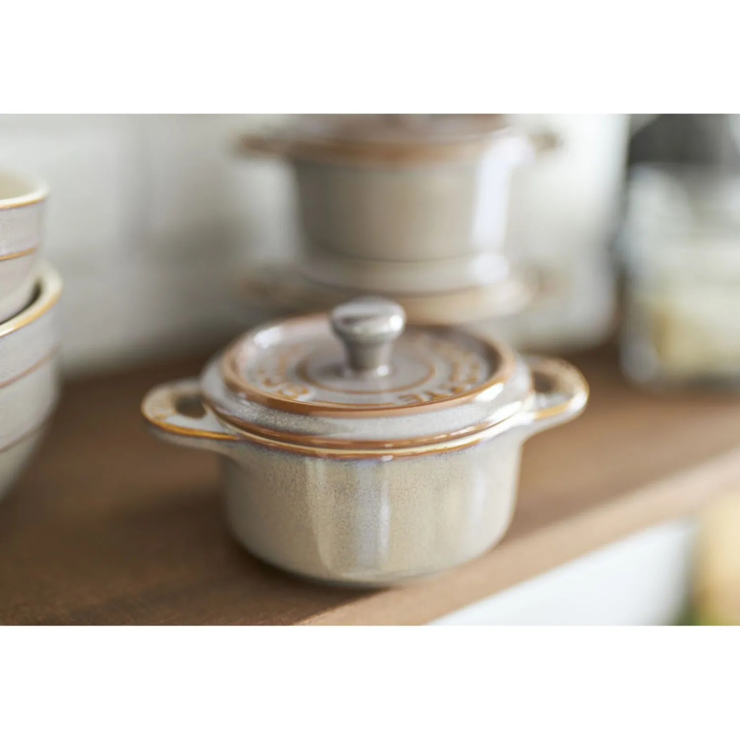 Staub Mini Cocotte 10 cm, Rond(e), , Céramique Gris antique Discount