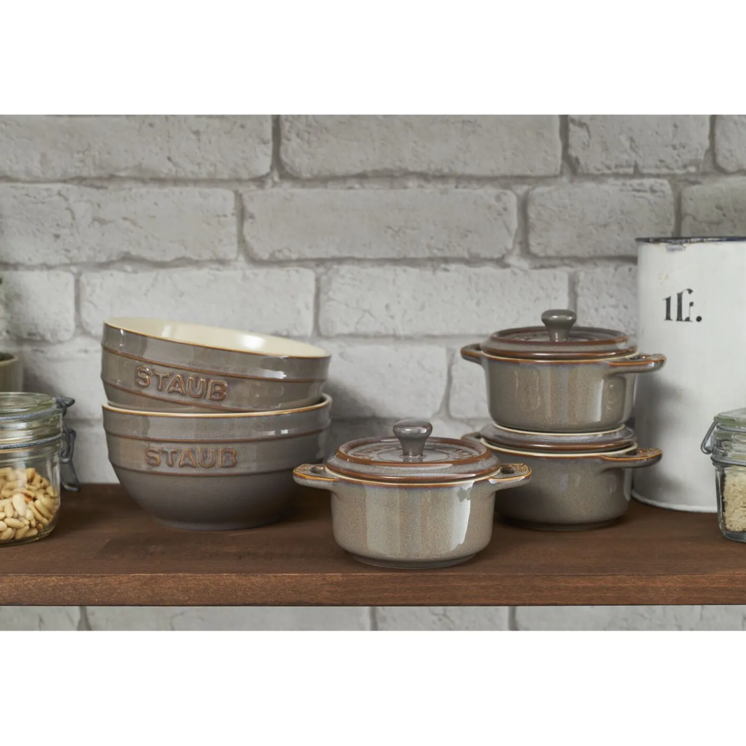 Staub Mini Cocotte 10 cm, Rond(e), , Céramique Gris antique Discount