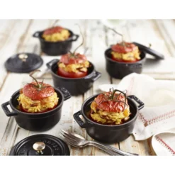 Staub Mini Cocotte 10 cm, Rond(e), , Fonte Noir mat Sale