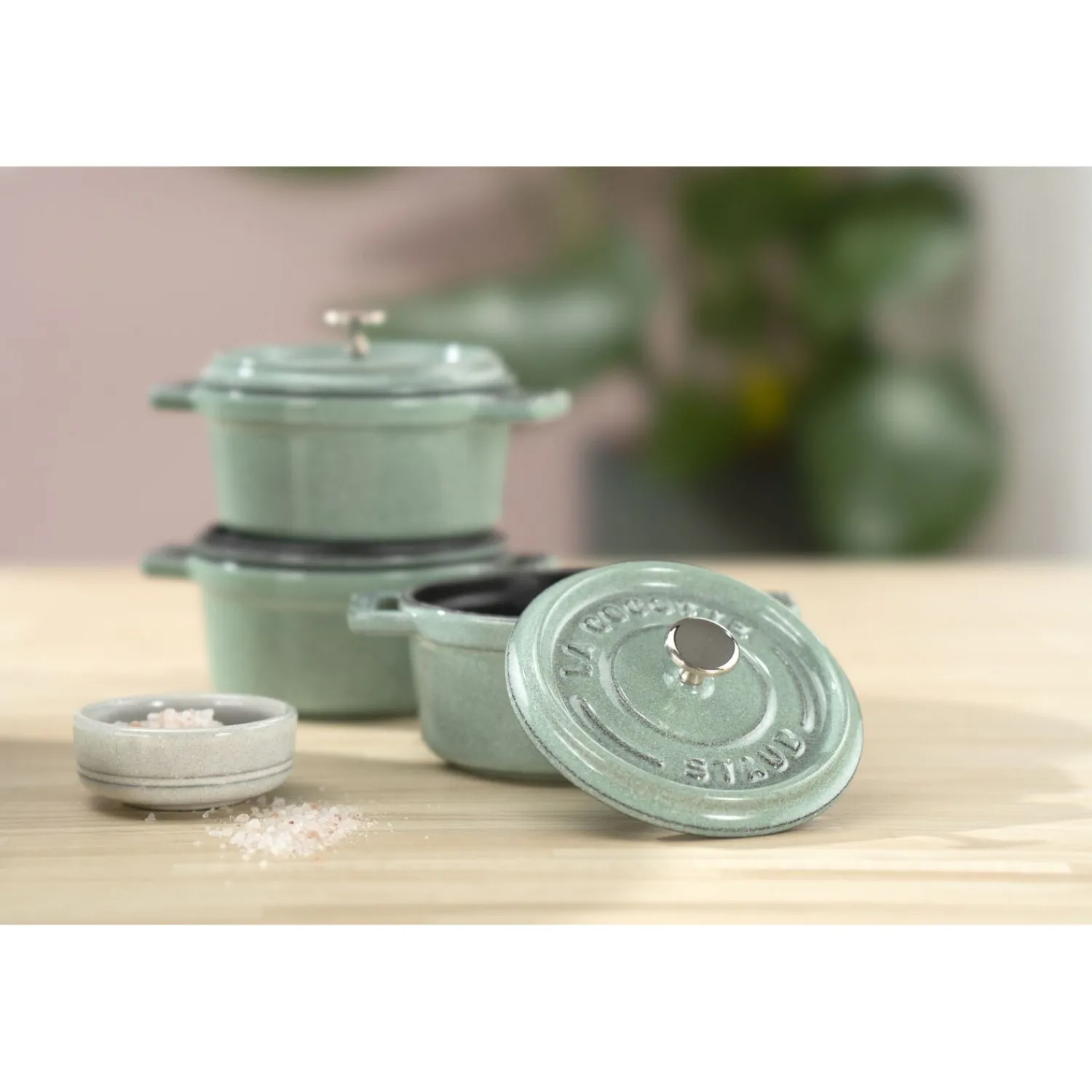Staub Mini Cocotte 10 cm, Rond(e), Sauge, Fonte New