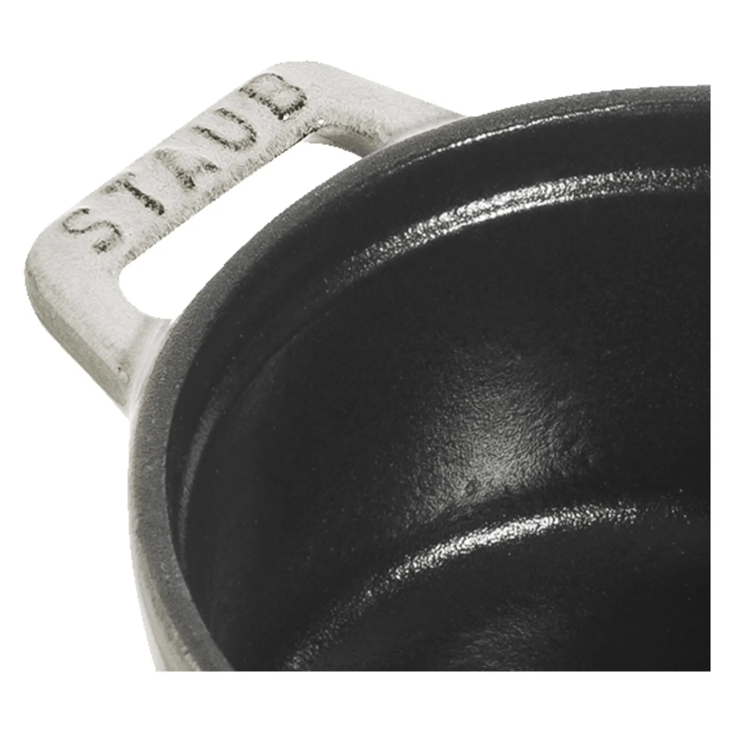 Staub Mini Cocotte 10 cm, Rond(e), , Fonte Truffe blanche Clearance
