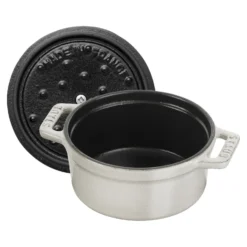 Staub Mini Cocotte 10 cm, Rond(e), , Fonte Truffe blanche Clearance