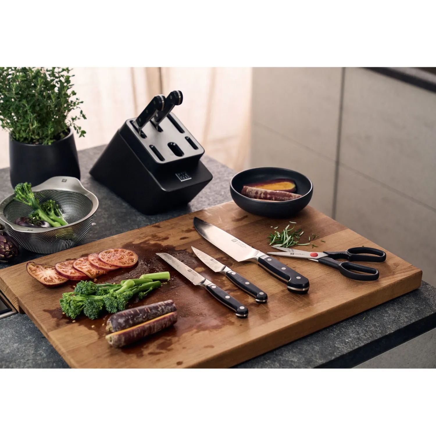 ZWILLING 7-pcs, Bloc de couteaux, Anthracite Best