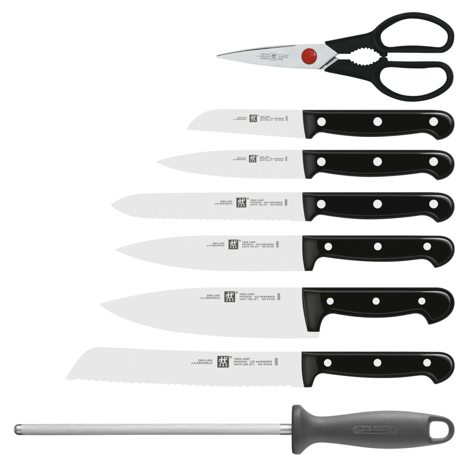 ZWILLING 9-pcs, Bloc de couteaux, Anthracite Best