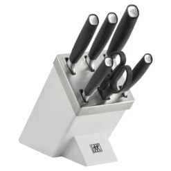 ZWILLING 7-pcs, Bloc de couteaux, Argent, Blanc