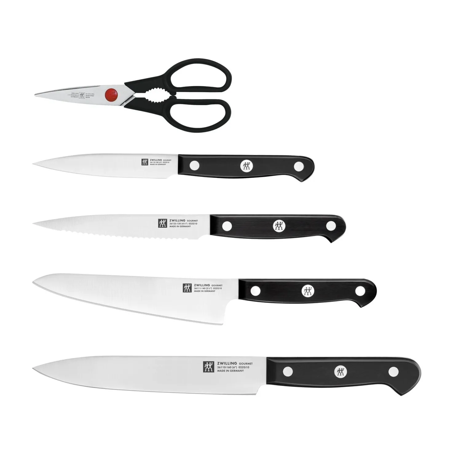 ZWILLING 6-pcs, Bloc de couteaux, Noir mat New
