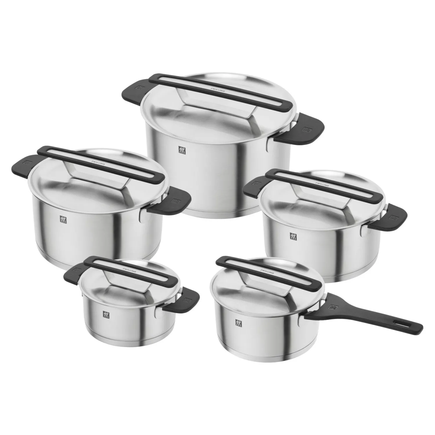ZWILLING 5-pcs, Set de casseroles, Argent Outlet
