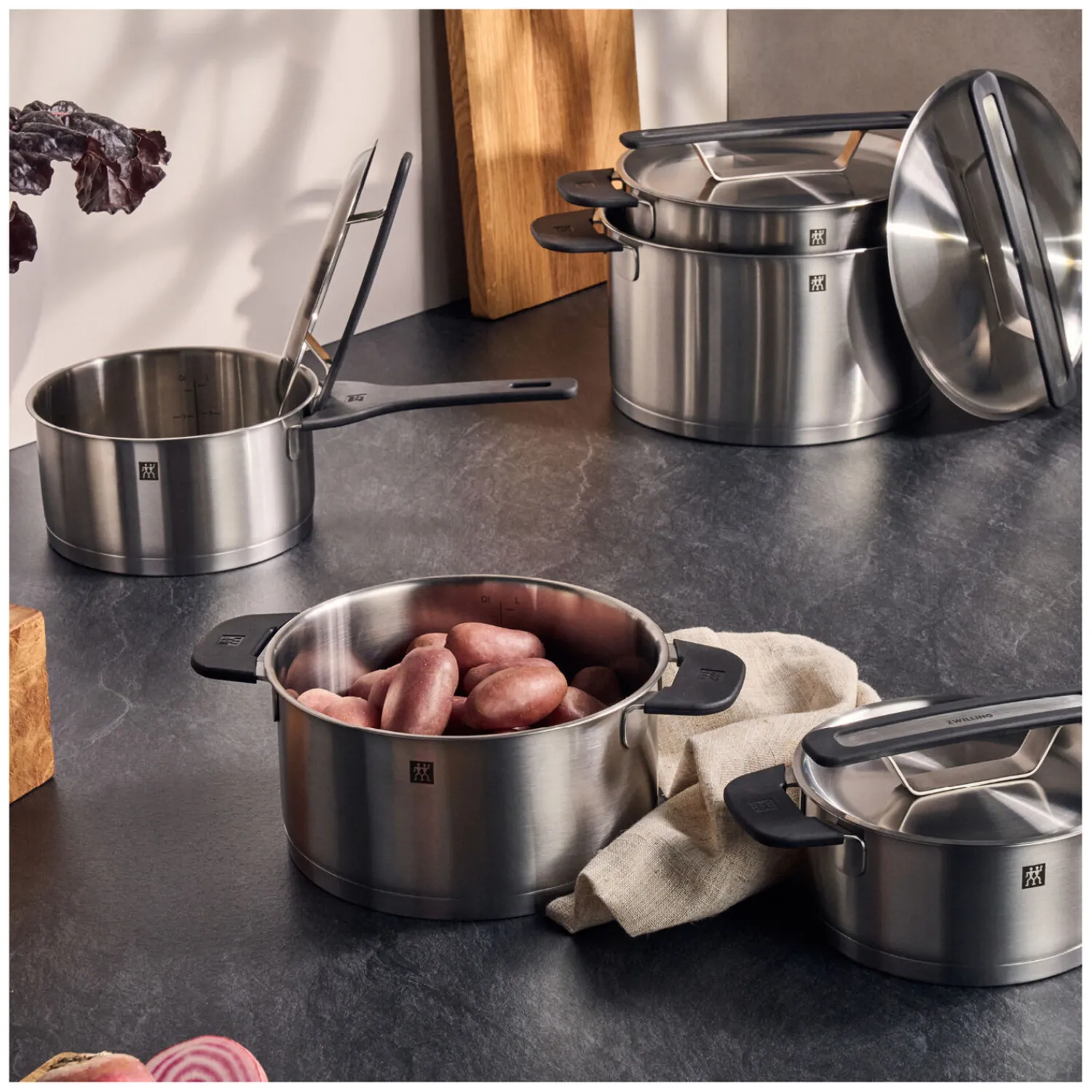 ZWILLING 5-pcs, Set de casseroles, Argent Outlet