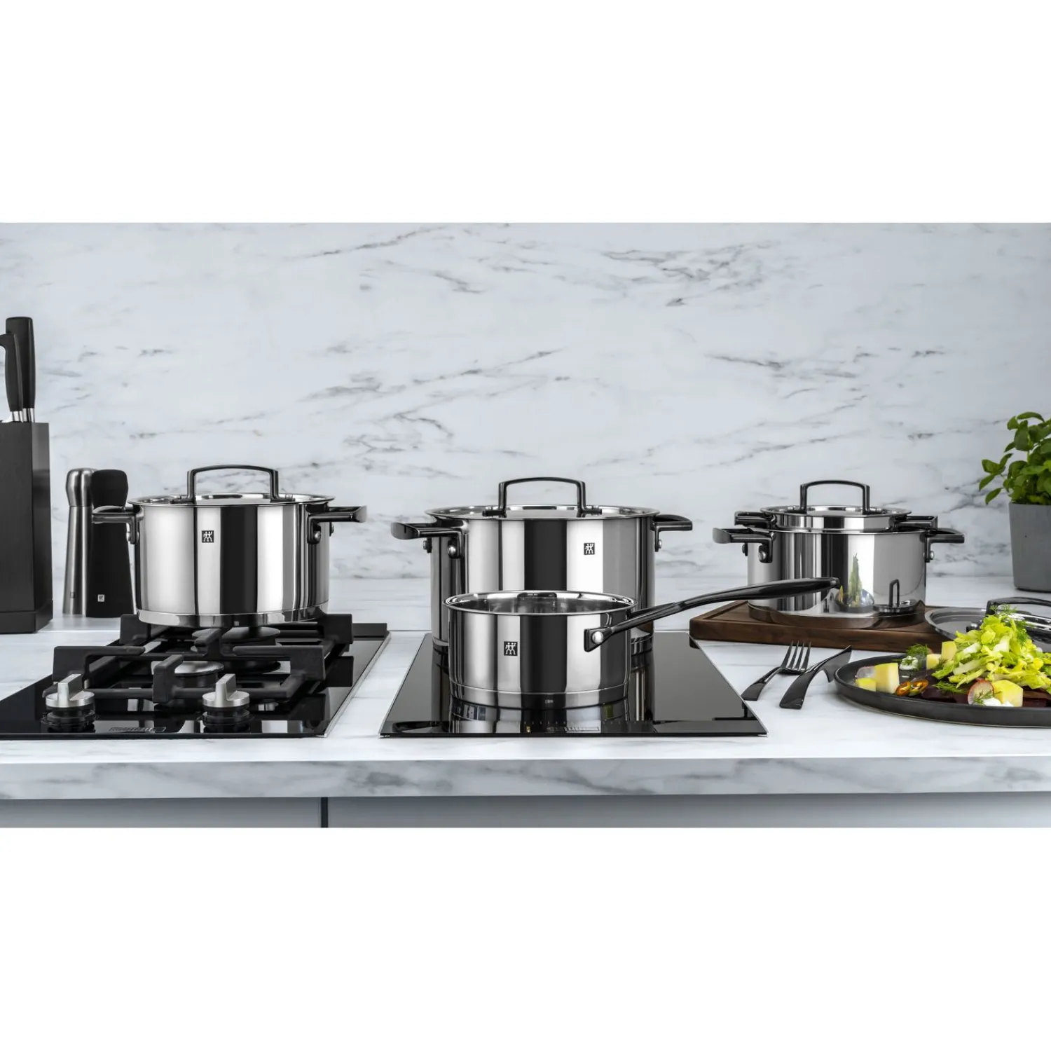 ZWILLING 5-pcs, Set de casseroles, Noir mat Best
