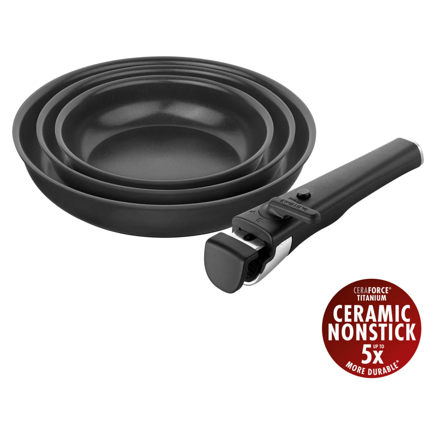 ZWILLING 4-pcs, Set de poêles, Noir mat Sale