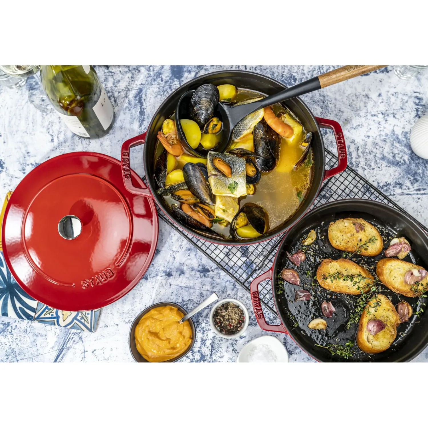 Staub 2-pcs, Set empilable, Cerise Sale