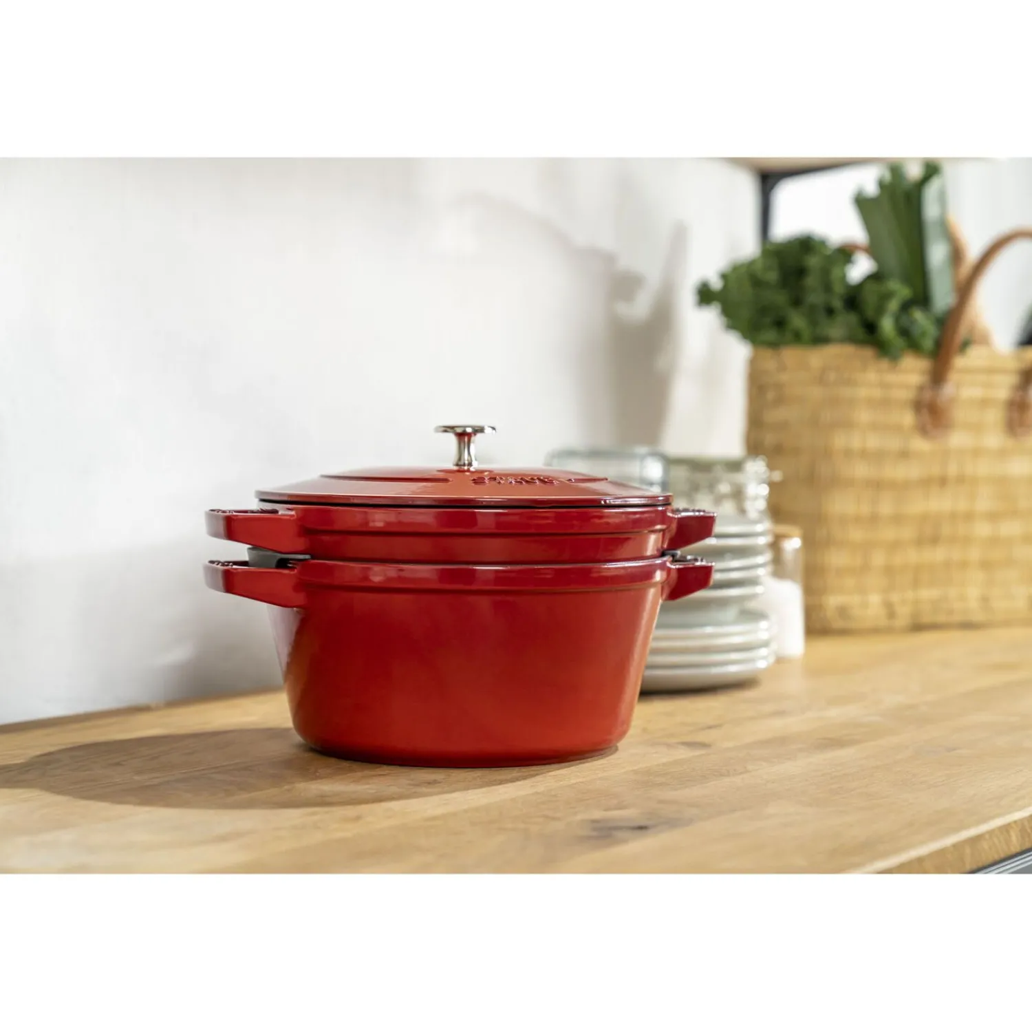 Staub 2-pcs, Set empilable, Cerise Sale
