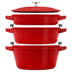 Staub 3-pcs, Set empilable, Cerise Clearance