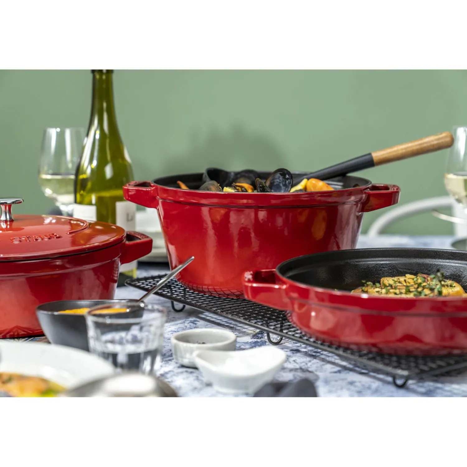 Staub 3-pcs, Set empilable, Cerise Clearance