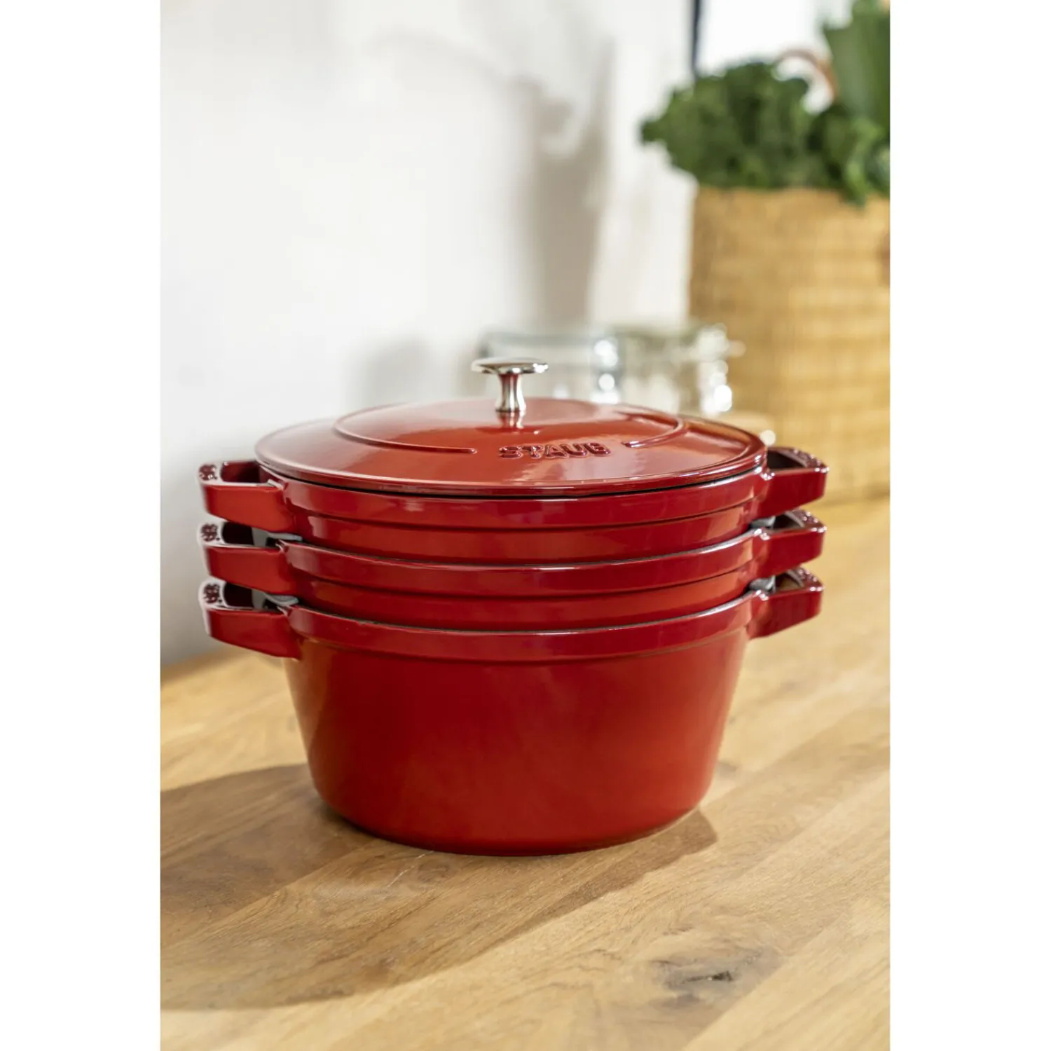 Staub 3-pcs, Set empilable, Cerise Clearance