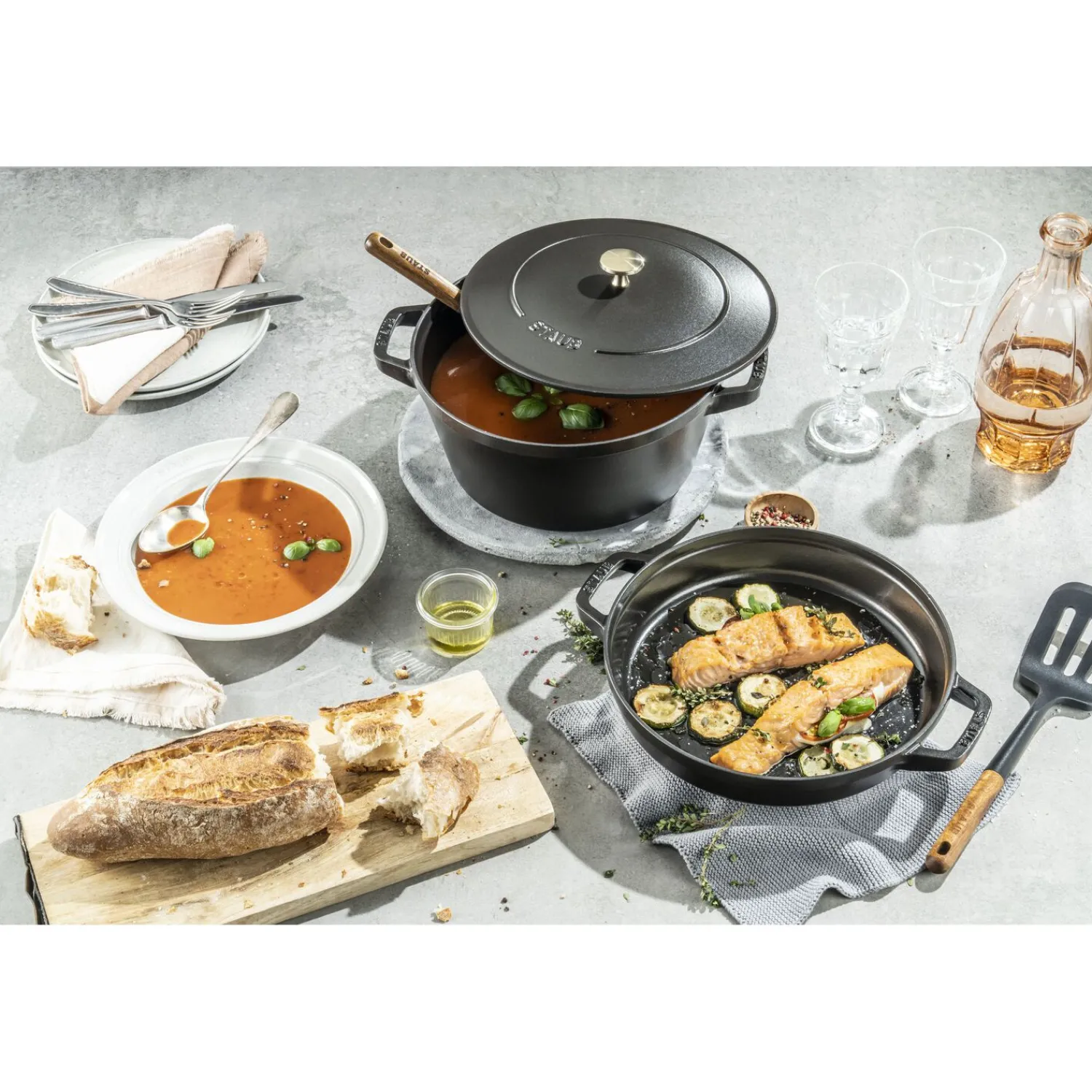 Staub 2-pcs, Set empilable, Noir mat New