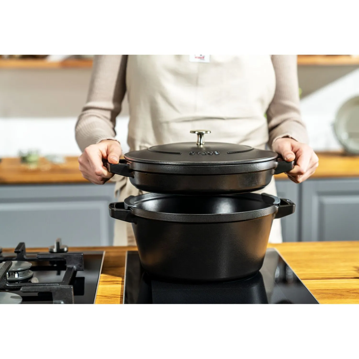 Staub 2-pcs, Set empilable, Noir mat New