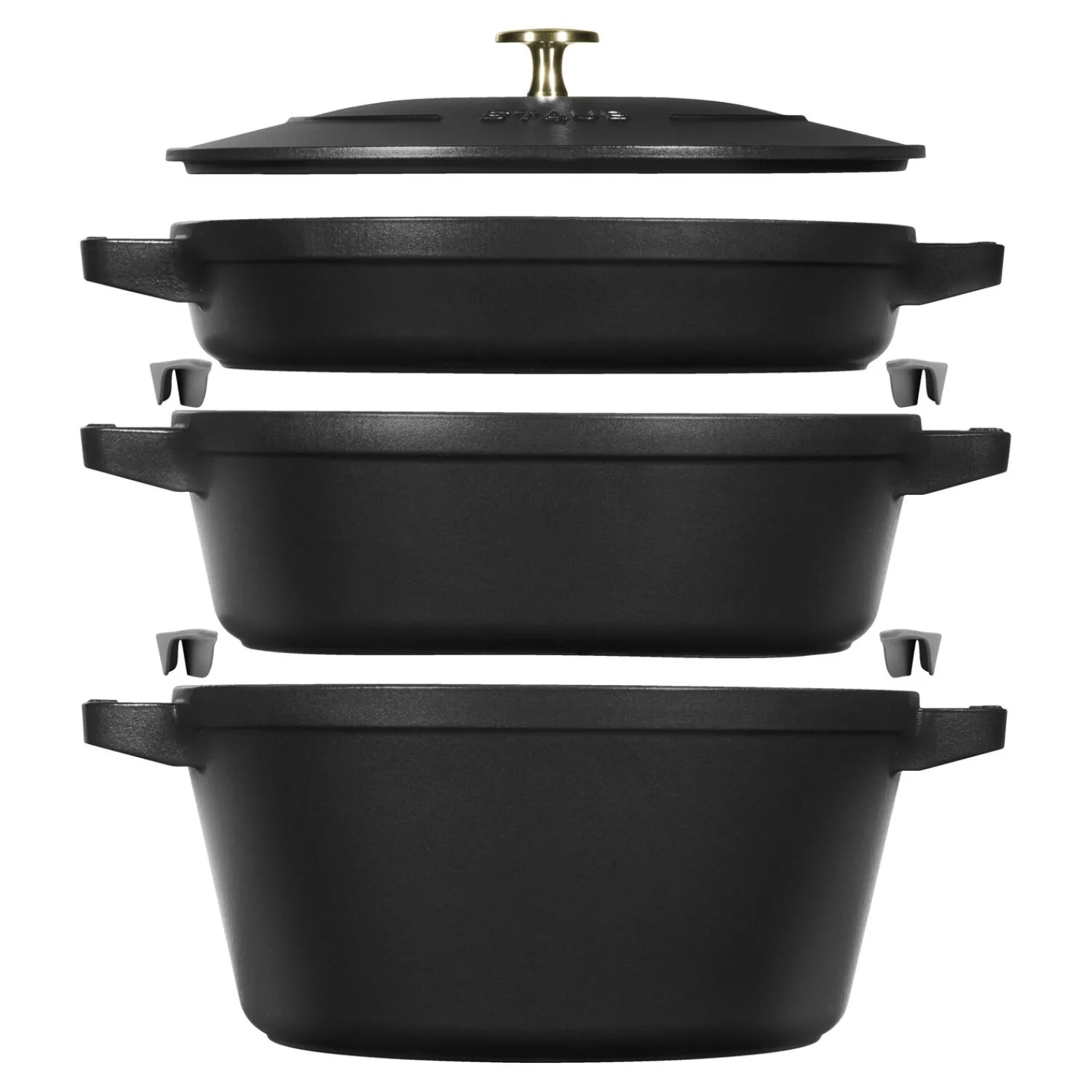 Staub 3-pcs, Set empilable, Noir mat Clearance