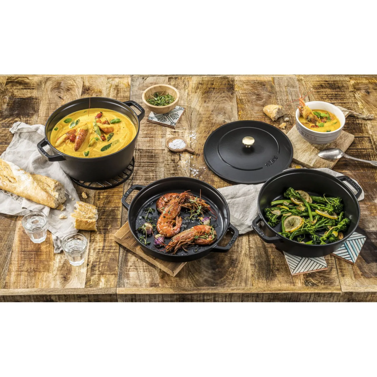 Staub 3-pcs, Set empilable, Noir mat Clearance