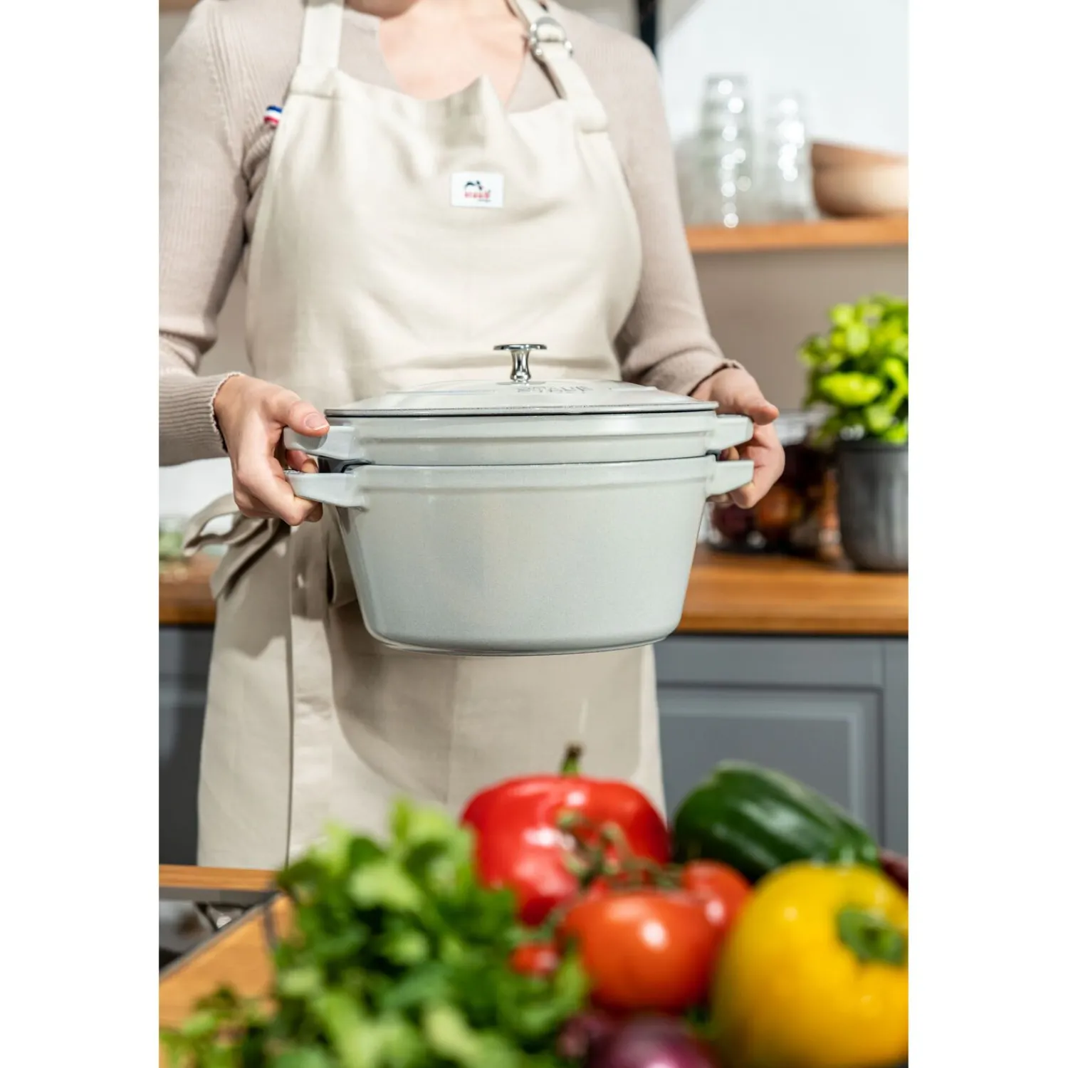 Staub 2-pcs, Set empilable, Truffe blanche Online