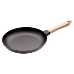 Staub Poêle avec poignée en bois 28 cm, Fonte, Noir mat Online
