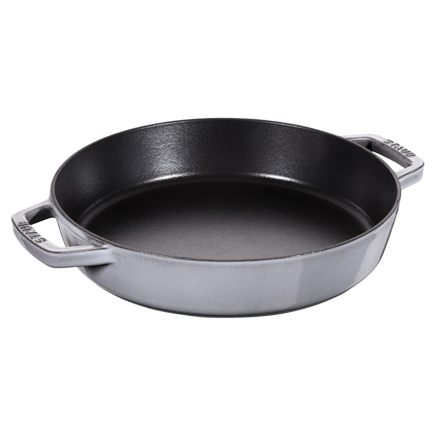 Staub Poêle avec 2 poignées 26 cm, Fonte, Gris graphite New