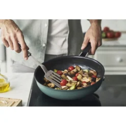 ZWILLING Poêle, 28 cm, Inox 18/10, Revêtement antiadhésif en céramique Vert New