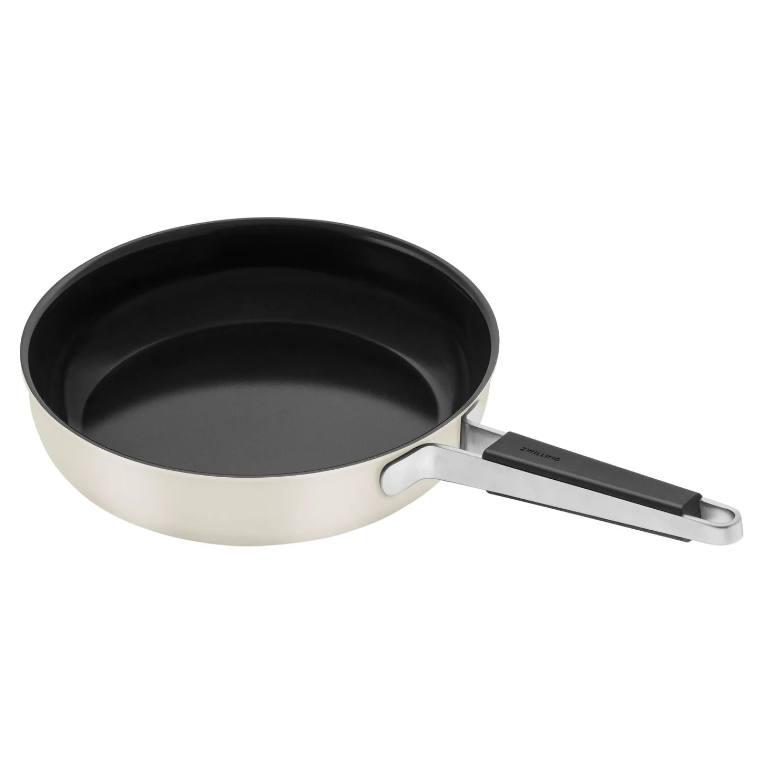 ZWILLING Poêle, 28 cm, Inox 18/10, Revêtement antiadhésif en céramique Blanc ivoire New