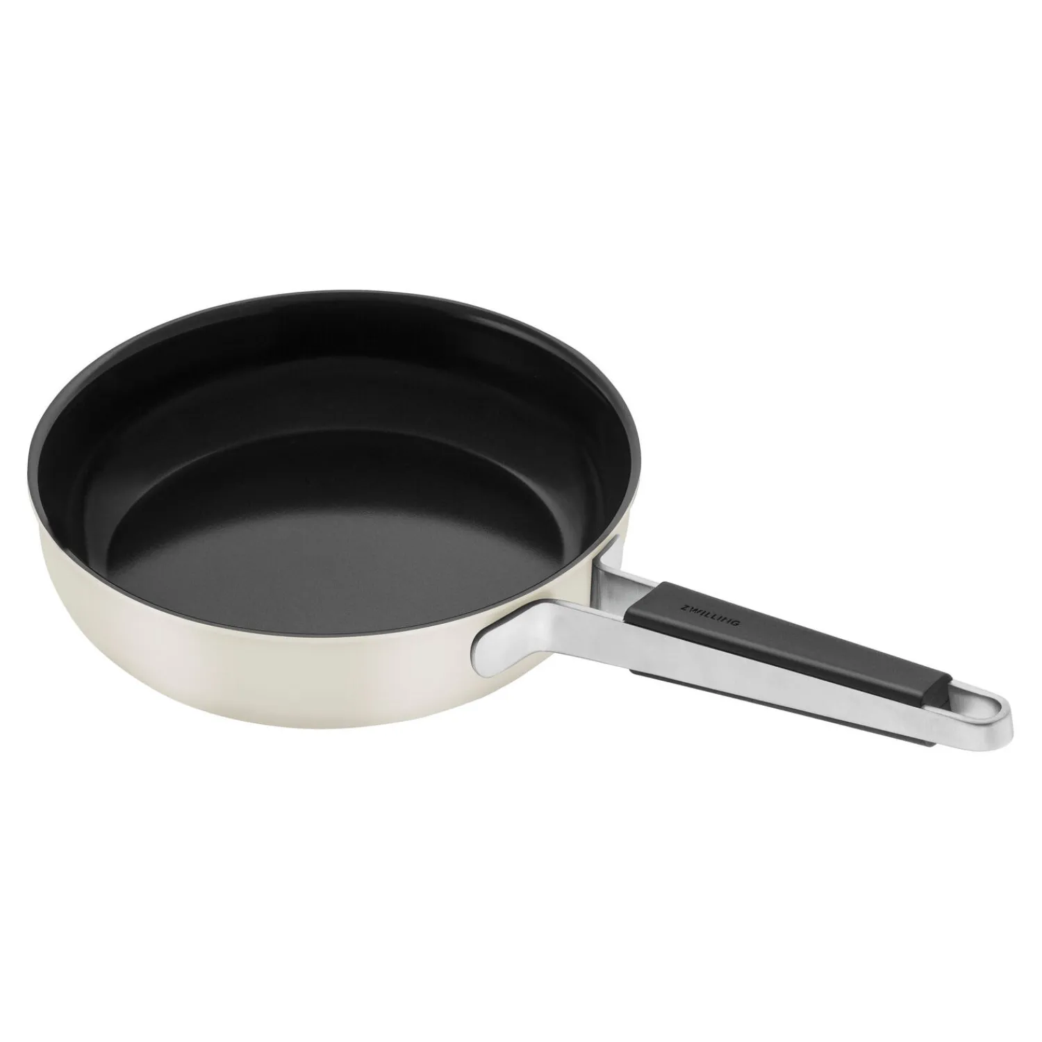 ZWILLING Poêle, 24 cm, Inox 18/10, Revêtement antiadhésif en céramique Blanc ivoire Best