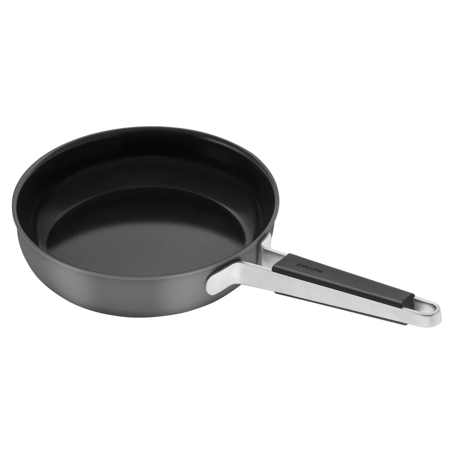 ZWILLING Poêle, 24 cm, Inox 18/10, Revêtement antiadhésif en céramique Gris Outlet