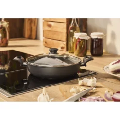 BALLARINI Poêle de service avec couvercle, 28 cm, Aluminium, Revêtement antiadhésif en céramique