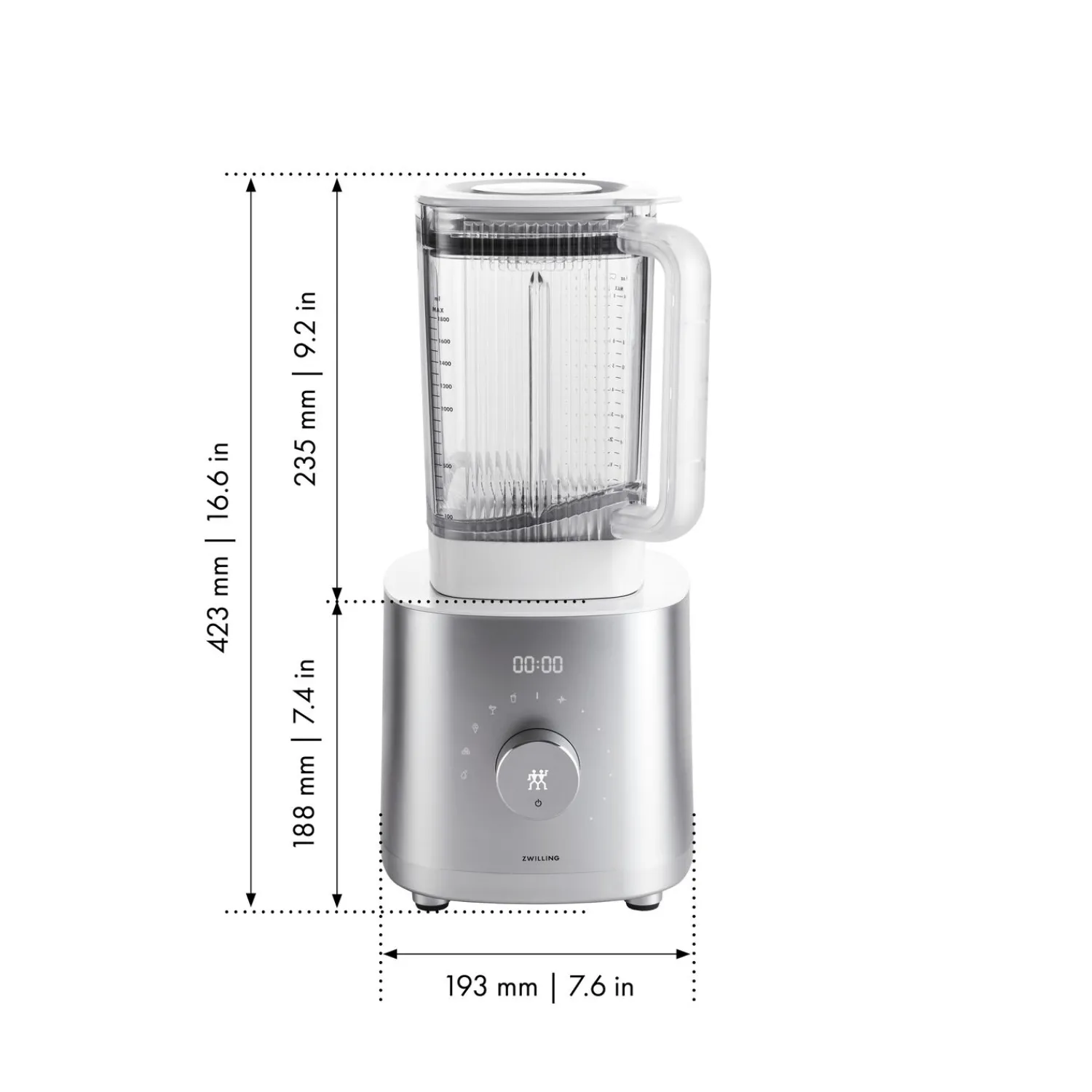ZWILLING Power Blender, AC Motor Argent Outlet