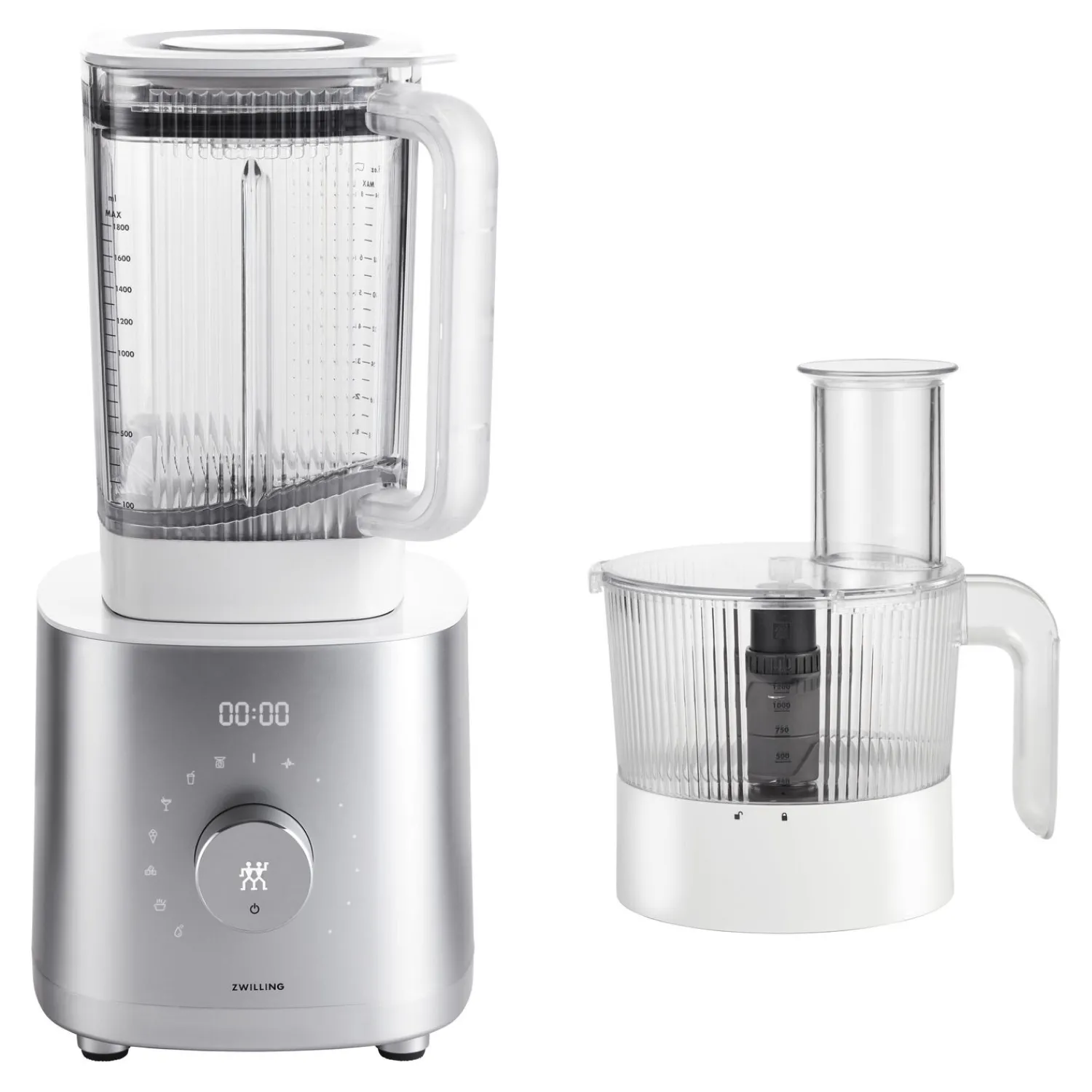 ZWILLING Power Blender Pro avec bol pour robot multifonction, 2-pcs. /1.8/1.2 l, argent, Plastique Hot