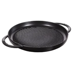 Staub Pure Gril 30 cm, Rond(e), , Fonte Noir mat Outlet