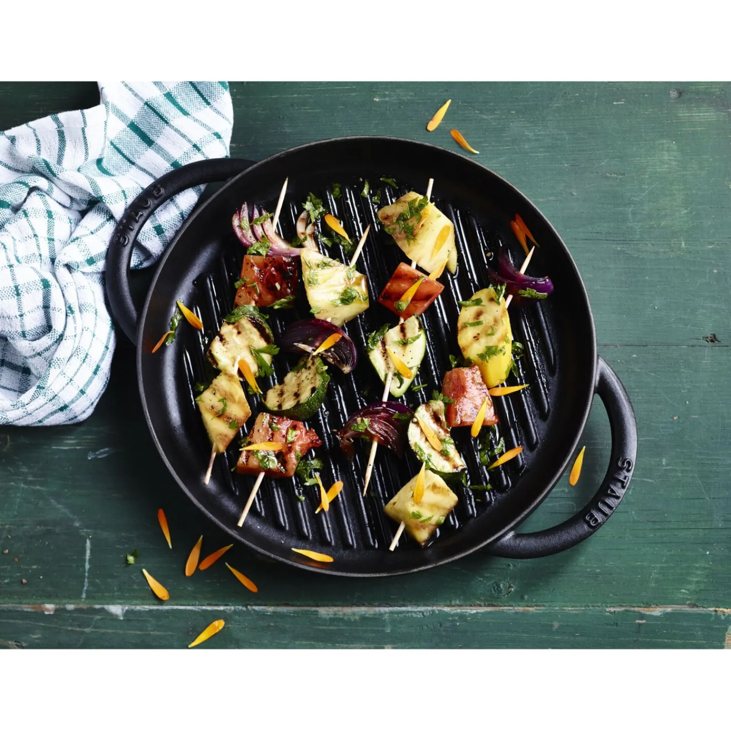 Staub Pure Gril 23 cm, Rond(e), , Fonte Noir mat Best
