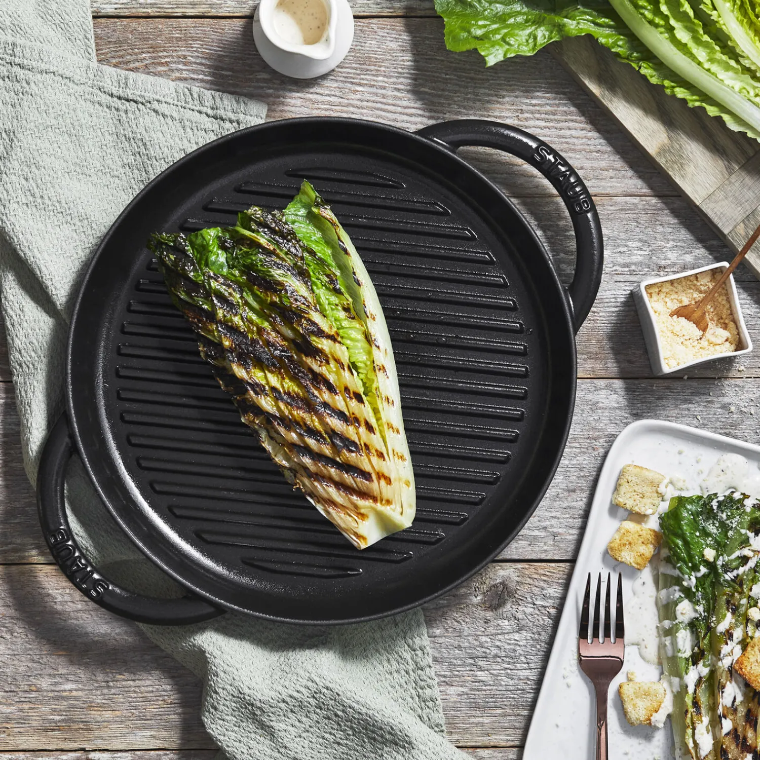 Staub Pure Gril 26 cm, Rond(e), , Fonte Noir mat Online