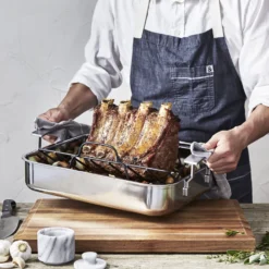 Demeyere Roaster avec grille 39 x 33 cm, Inox 18/10, Argent Clearance